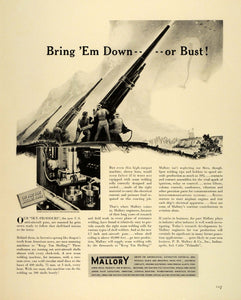 1942 Ad P.R. Mallory Communication Precision Parts WWII War Production FZ6