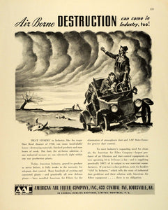 1942 Ad AAF American Air Filter 1938 Dust Bowl WWII War Production Antique FZ6