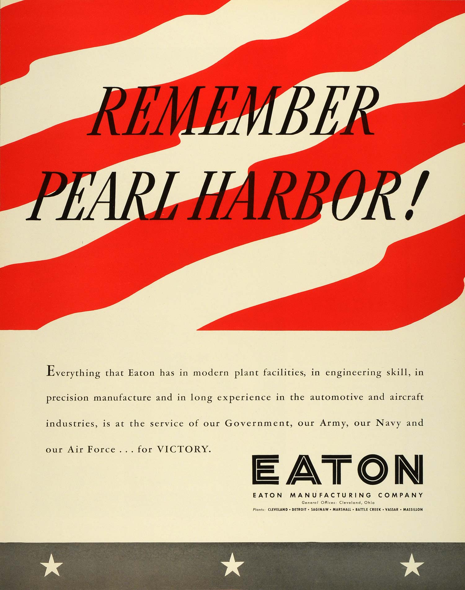 1942 Ad Aircraft Automotive Electrical Eaton WWII War Production Pearl FZ6