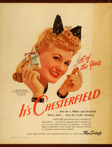 1942 Ad Chesterfield Cigarettes Liggett Myers Marion Hutton Moonlight FZ6