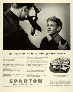 1943 Ad Sparks-Withington Co Jackson Pilot & Son Radio Aircraft Airplane FZ6