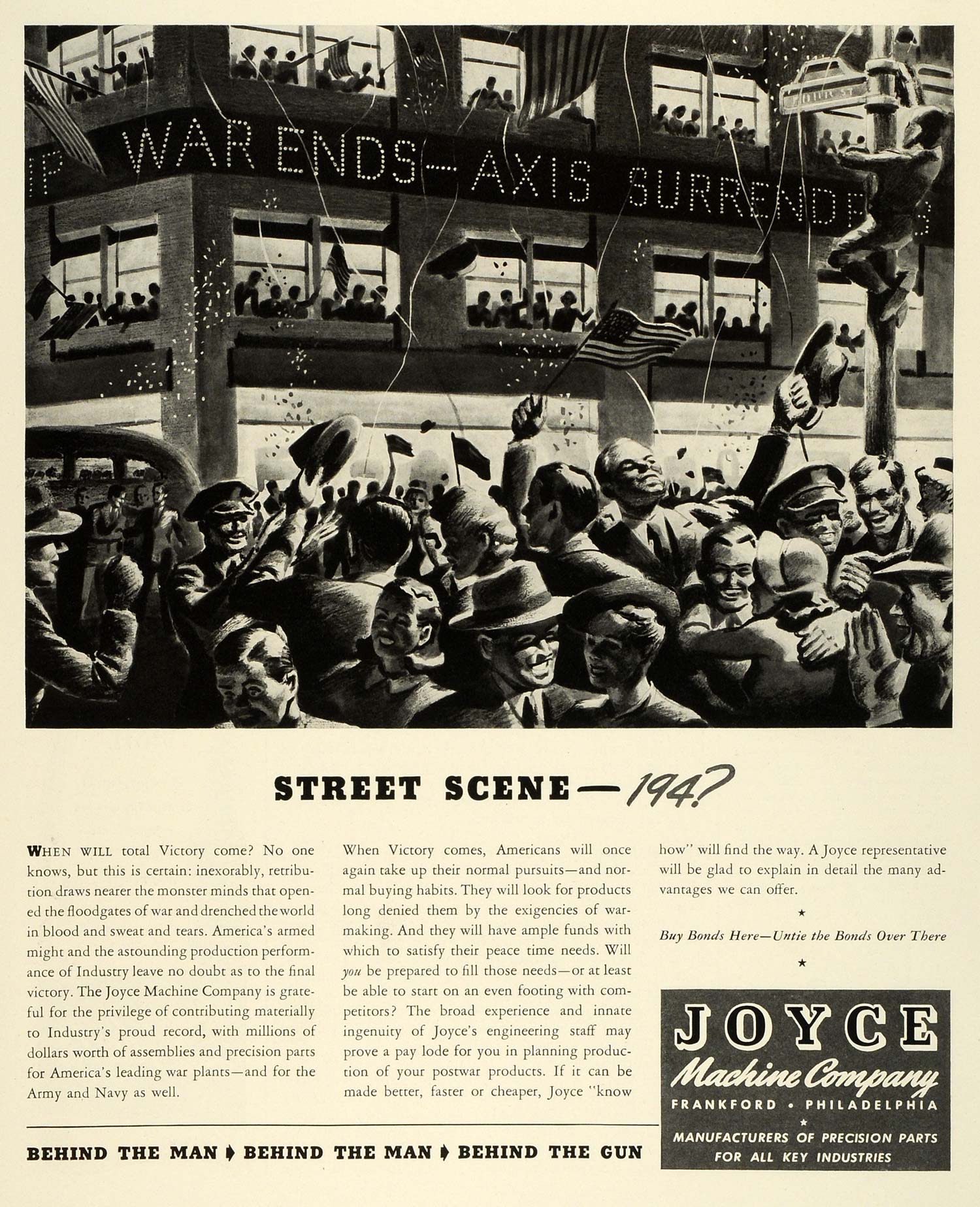 1943 Ad Joyce Machine WWII War Production Plants Industrial Manufacturing FZ6
