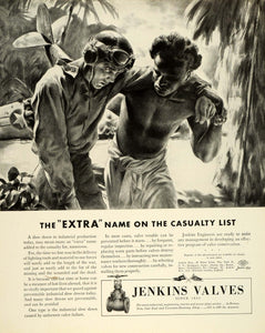 1943 Ad Jenkins Valves Industrial Engineering WWII War Production Airplane FZ6