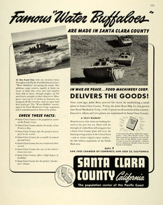 1944 Ad Chamber Commerce Santa Clara County CA Food Machinery Water Buffalo FZ6