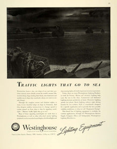 1944 Ad Westinghouse Electric Supply Logo Signaling Searchlights Marine FZ6