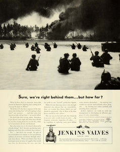 1944 Ad Jenkins Bros Valves Alloys Cast Steel Battlefront Combat WWII FZ6