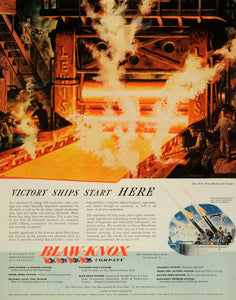 1944 Ad Blaw-Knox Co War Bonds Industry Lewis Steel Brass Products War FZ6