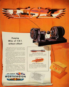 1944 Ad Worthington Pump & Machinery Corp. Harrison Logo Bazooka Shell WWII FZ6