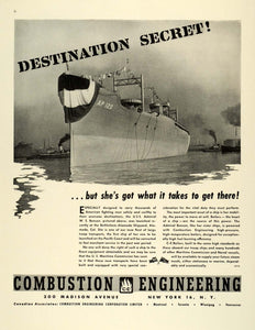 1944 Ad Combustion Engineering Corp USS Admiral W S Benson Warship Maritime FZ6