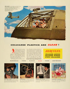 1944 Ad Hercules Powder Plastics Lumarith Cellulose Pilots Air Corps Gas FZ6