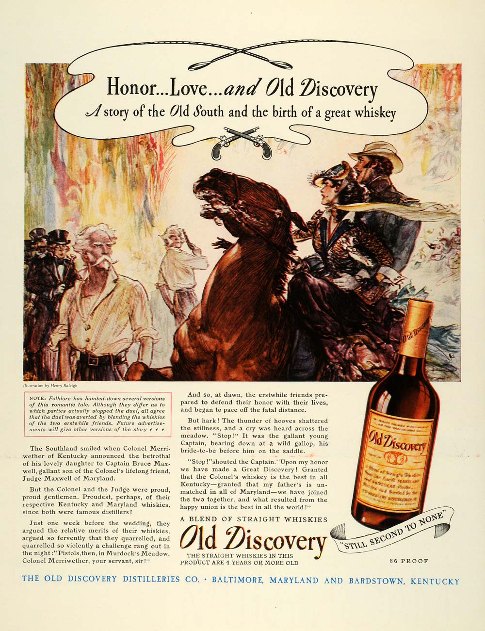 1944 Ad Old Discovery Distilleries Co Baltimore Straight Whiskies Henry FZ6
