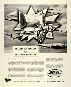 1944 Ad Russell Manufacturing Co Aircraft WWII Rusco Precision Aero Products FZ6