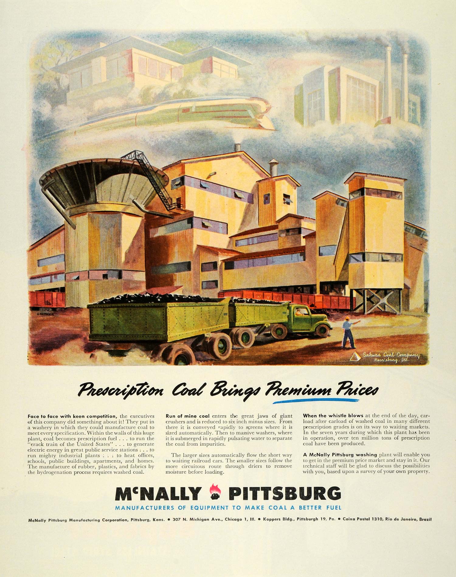 1944 Ad McNally Pittsburgh Sahara Coal Washing Machine Fuel Industrial FZ6