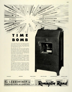 1944 Ad Remington Rand Alphabetical Tabulator Office Machine WWII War FZ6