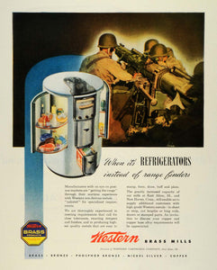 1944 Ad Western Brass Mills Cartridge Co Refrigerators Soldiers Wartime WWII FZ6
