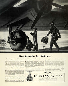 1944 Ad Jenkins Military Aircraft Engineer Tire Valves Equipment Steel FZ6