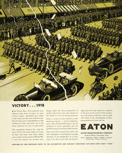 1944 Ad Eaton Manufacturing Co Cleveland Troops Soldiers Vintage Cars Parade FZ6