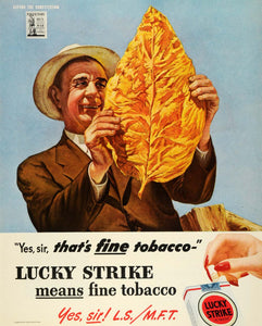 1944 Ad American Tobacco Co Leaf Businessman Lucky Strike Cigarettes Pack FZ6