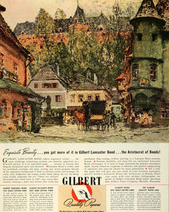 1945 Ad Gilbert Lancaster Bond Cotton Fibre Paper Menasha Wisconsin Writing FZ6