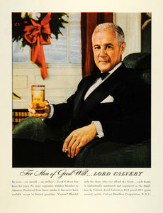 1945 Ad Lord Calvert Whiskey Liquor Drinking Smoking Black Tie Affair FZ6