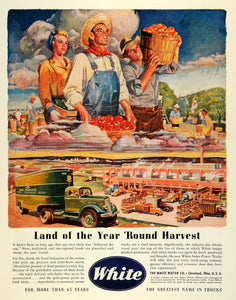 1945 Ad White Motor Super Power Trucks Commercial Hauling Farmer Farming FZ6