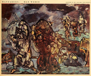 1943 Print Wayfarers Max Weber Abstract Otto Spaeth Cubism Wartime Figures FZ7