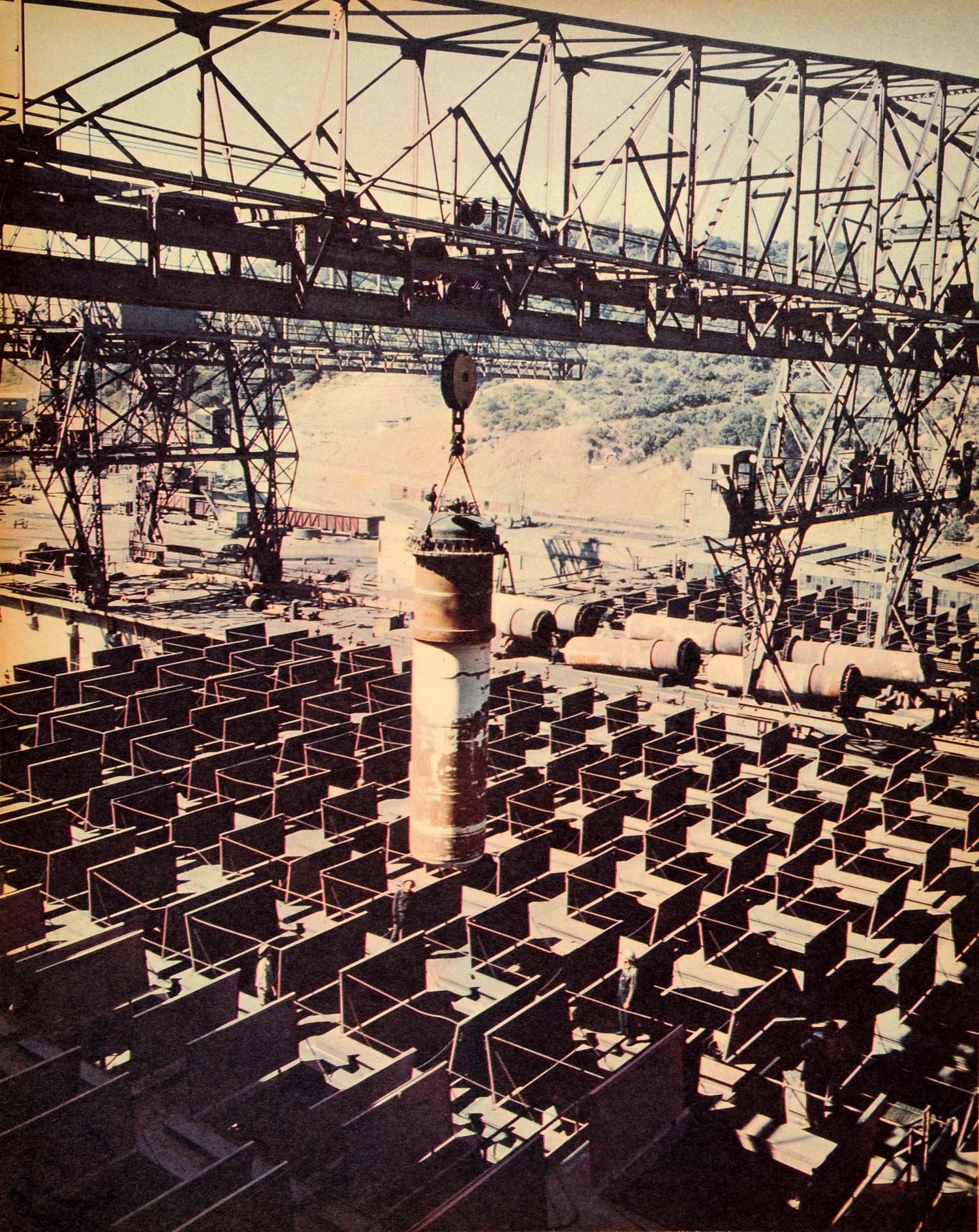 1943 Print Santa Clara Foothills Permanente Magnesium Plant Kaiser Crane FZ7