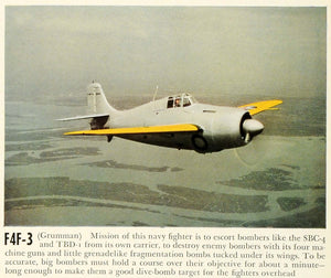 1941 Print F4F-3 Airplane Grumman Navy Fighter Bombers Aviation Military FZ7