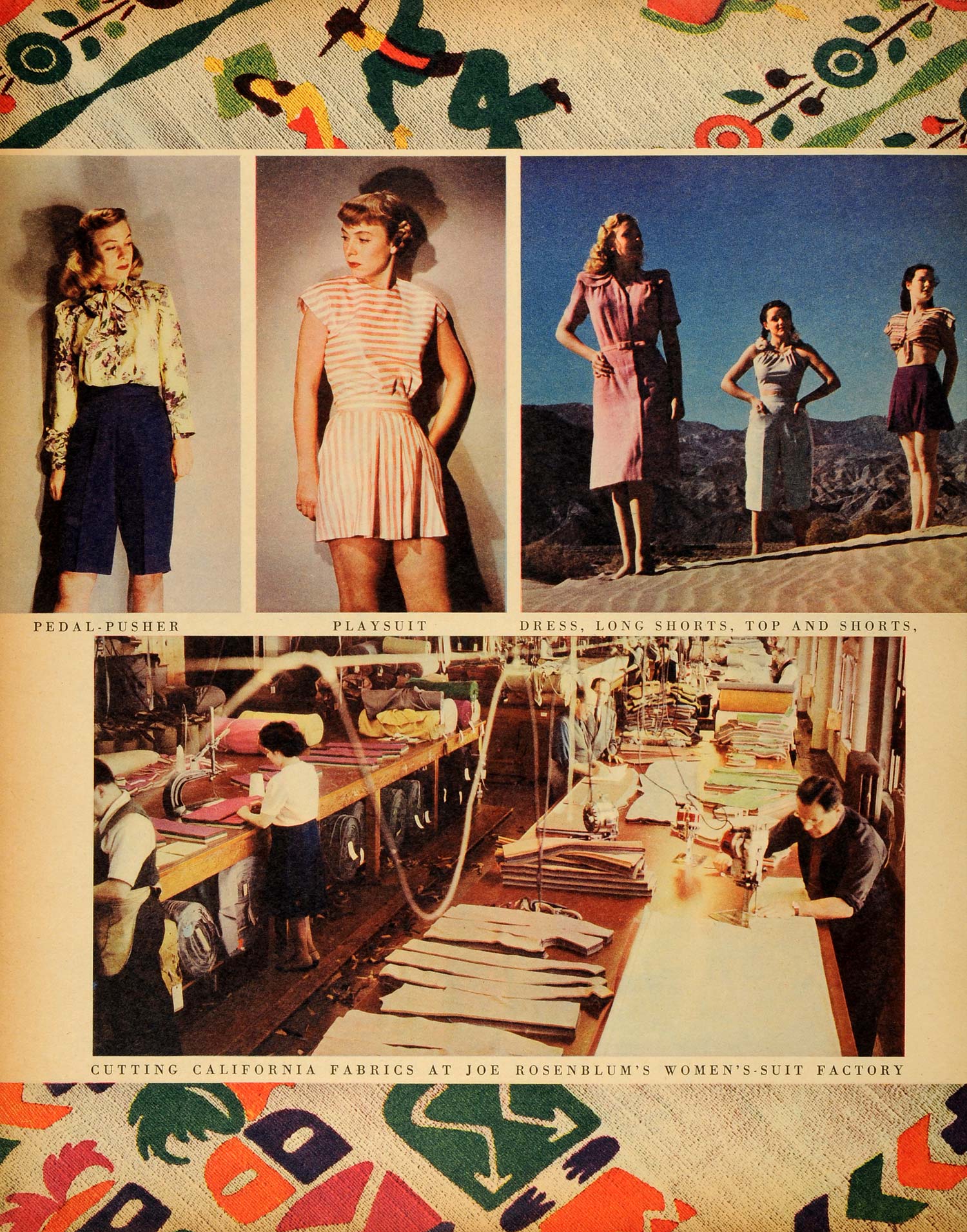1945 Print William Thompson Hermosa Beach Clothing Fashion Design Workshop FZ7