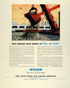 1945 Ad New York Air Brake Hycon Hydraulic Pumps WWII War Production Cranes FZ8