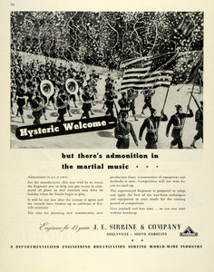 1945 Ad J E Sirrine Engineering Military Marching Band Ticker Tape Parade FZ8