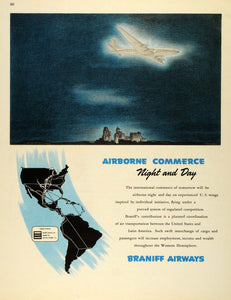 1945 Ad Braniff Airways Commerce Shipping Transportation Commercial Airline FZ8
