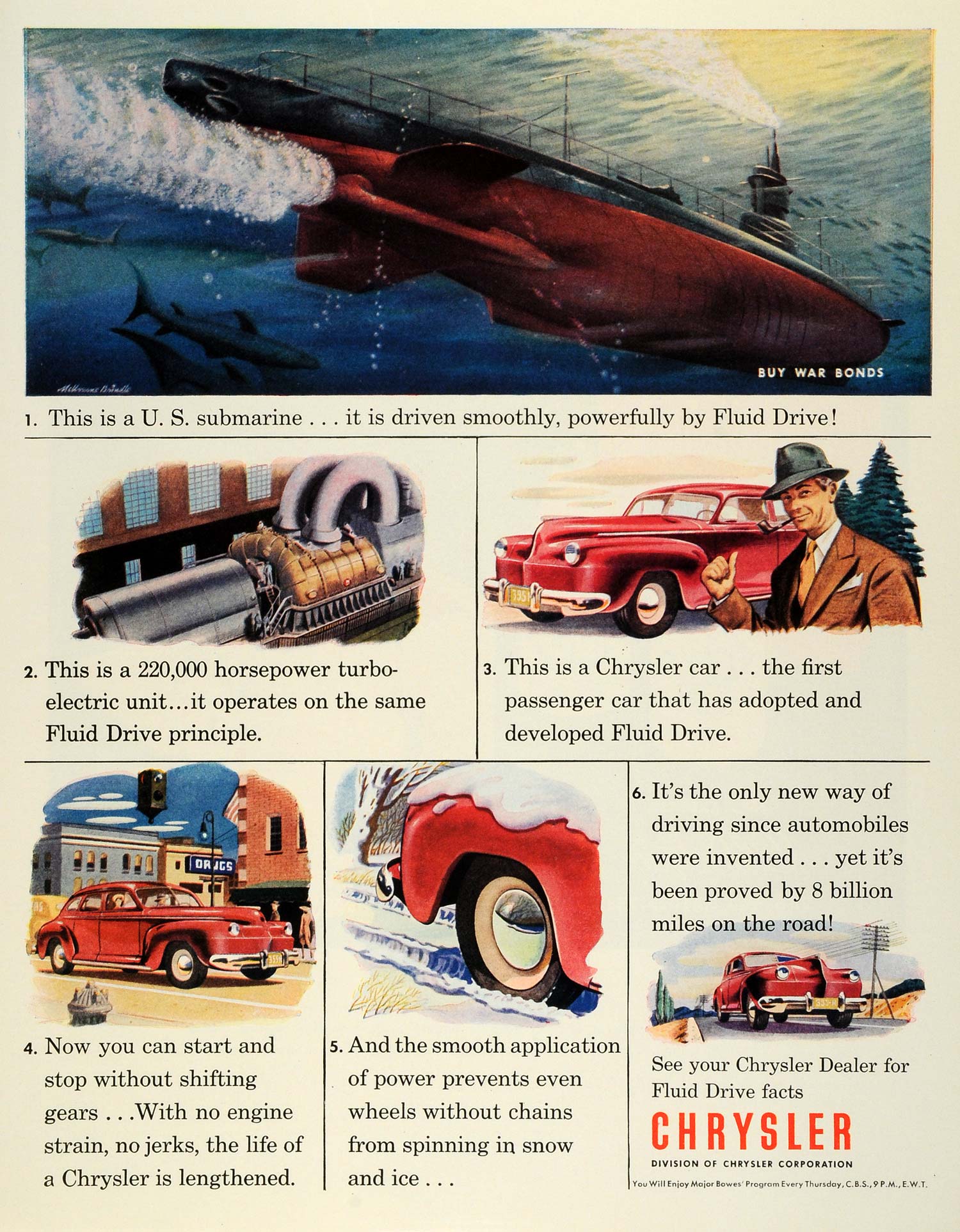 1945 Ad Chrysler WWII War Production Cars Submarines Melbourne Brindle FZ8