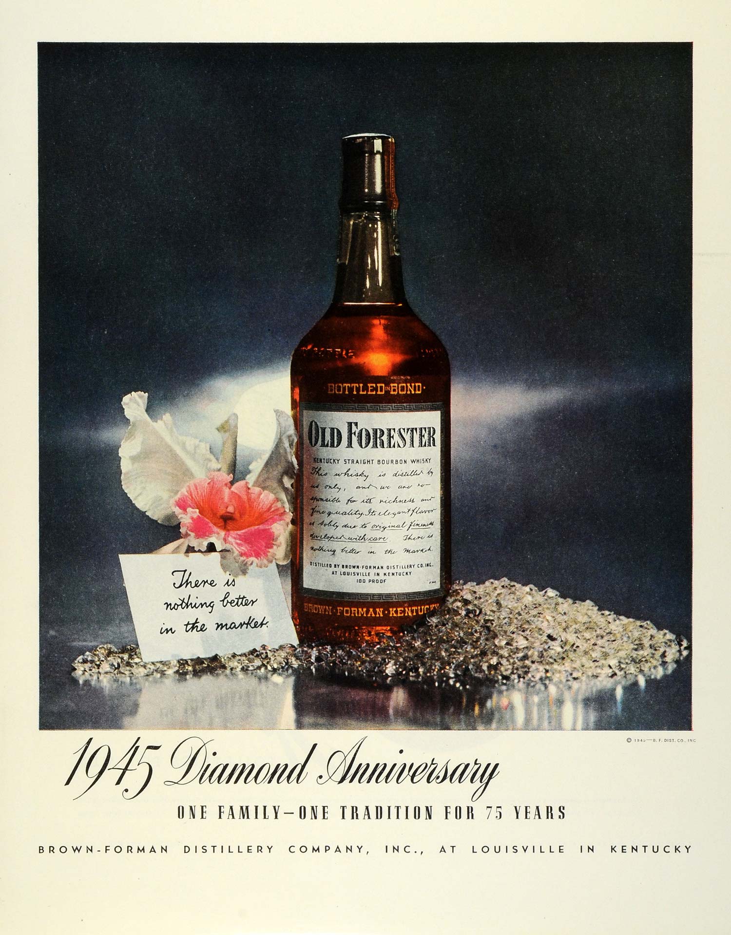 1945 Ad Brown-Forman Distillery Louisville Diamonds Old Forester Whisky FZ8