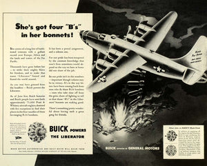 1945 Ad Buick Division of General Motors Engines Consolidated B-24 Liberator FZ8