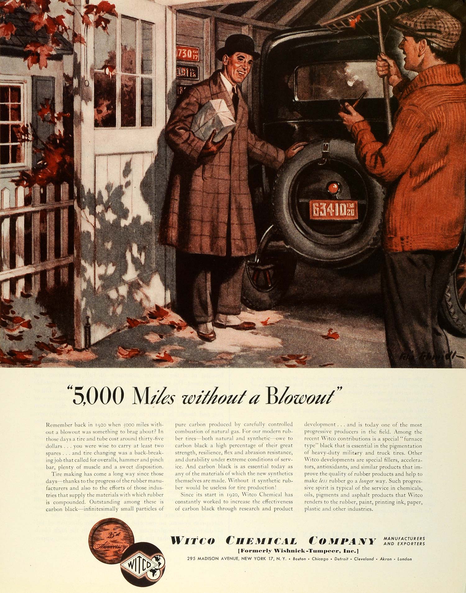 1945 Ad Witco Chemical Products Logo Vintage Car Harrow Leaf Tools Shovel FZ8