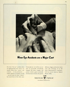 1945 Ad American Optical Instruments Industrial Eye Injuries AO Safety FZ8