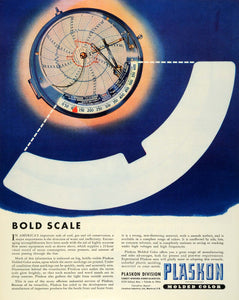 1945 Ad Plaskon Molded Color Scales Meter Markings Vintage Libbey Owens FZ8