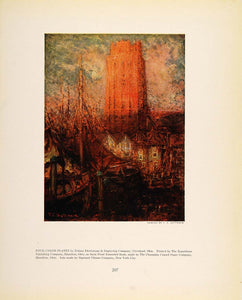 1913 Print Tower at Liverpool Frederick Carl Gottwald - ORIGINAL GAC1
