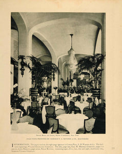 1913 Print Dining Room Lobby Hotel Vanderbilt New York ORIGINAL HISTORIC GAC1