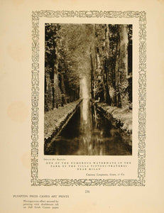 1913 Print Water Garden Villa Tittoni Traversi Milan - ORIGINAL HISTORIC GAC1