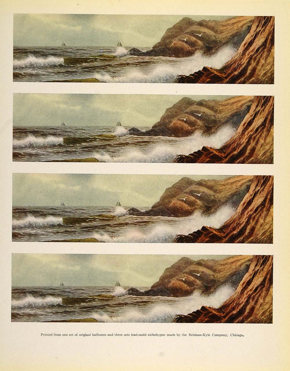 1913 Print Nickeltypes Ocean Waves Rocks Coastline Sea - ORIGINAL GAC1