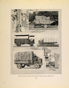 1913 Print Antique Delivery Platform Stake Truck Lumber ORIGINAL HISTORIC GAC1