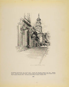 1913 Print Drawing City Clock Tower Vernon Howe Bailey ORIGINAL HISTORIC GAC1