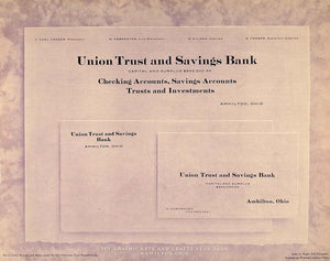 1913 Print Trust Savings Bank Letterhead Business Card - ORIGINAL GAC1