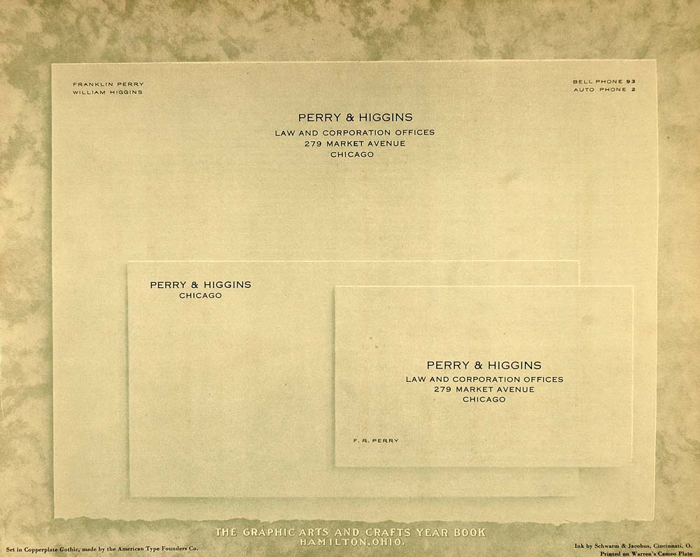 1913 Print Law Office Letterhead Envelope Business Card - ORIGINAL GAC1