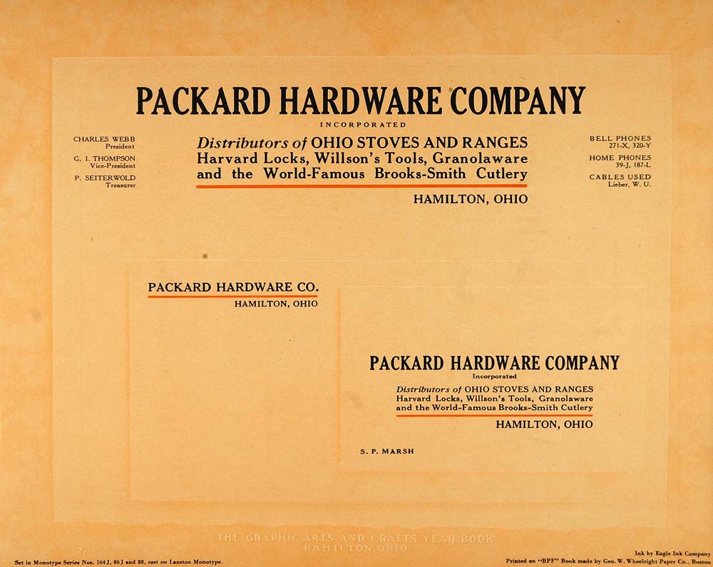 1913 Print Hardware Letterhead Envelope Business Card - ORIGINAL GAC1