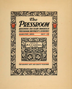 1913 Lithograph Pressroom Cover Art Nouveau Design NICE - ORIGINAL GAC1