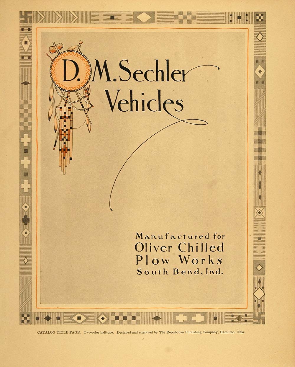 1913 Print D. M. Sechler Oliver Chilled Plow Works RARE - ORIGINAL GAC1