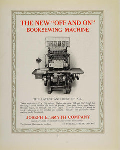 1913 Ad Booksewing Machine Joseph E. Smyth Company - ORIGINAL ADVERTISING GAC1